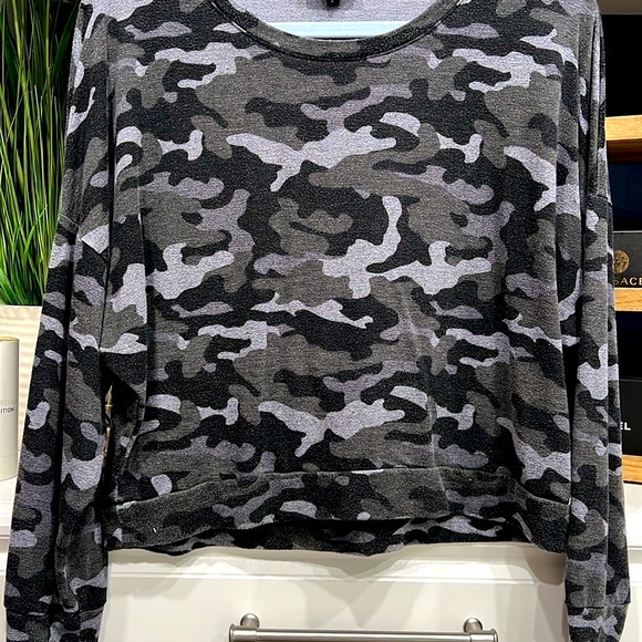 Express  Jogger set  gray black army fatigue Top Size S petite Bottom XS petite - Picture 4 of 10